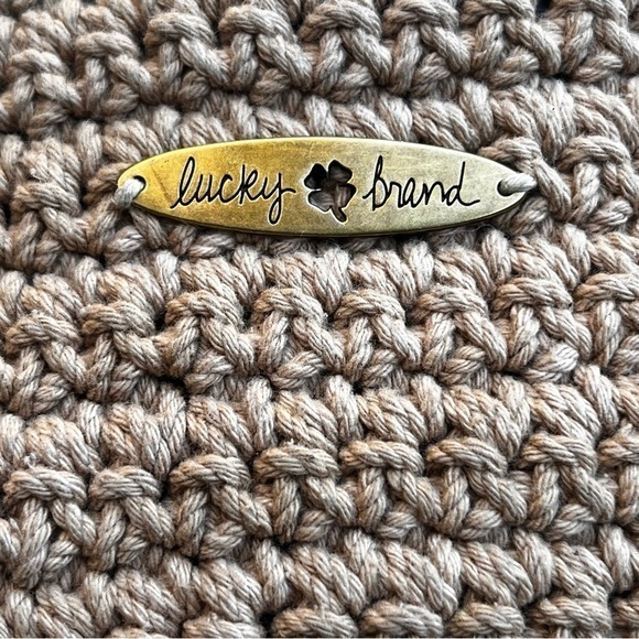 Lucky Brand Hobo Bag Natural‎ Cotton Slouchy Hippie Purse Tassel Indie Satchel - Picture 2 of 12